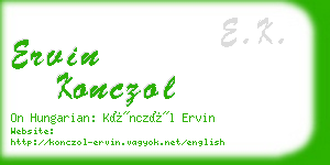 ervin konczol business card